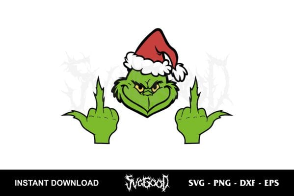 Christmas Grinch Middle Finger Svg Svggood