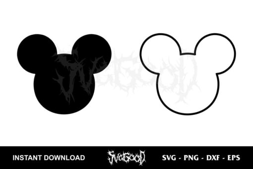 Mickey Mouse Head Silhouette SVG