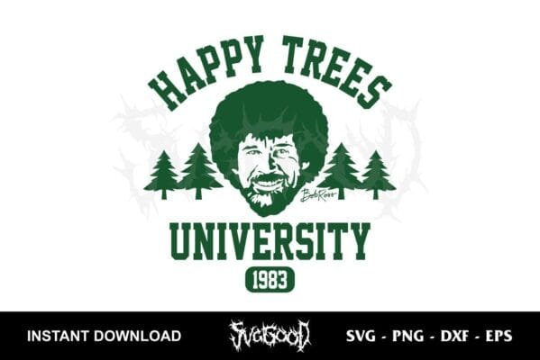 Bob Ross Happy Trees University 1983 SVG - SVGGOOD