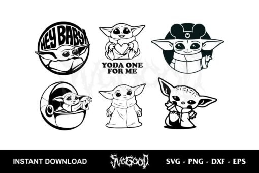 baby yoda svg bundle