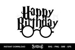 happy birthday harry potter svg