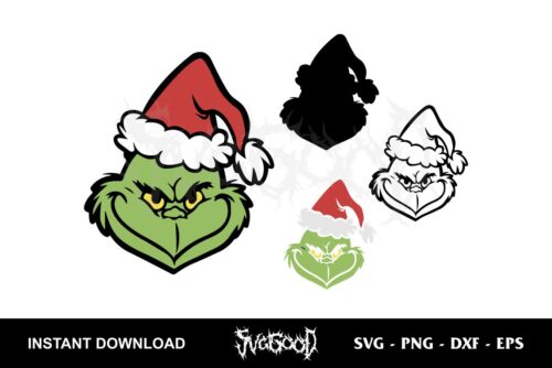 grinch face svg layered
