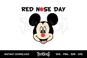 mickey red nose day svg