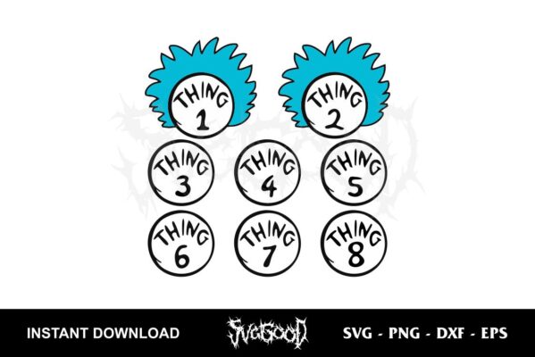 Thing 1 And Thing 2 Svg Dr Seuss Svg 