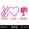 peace love barbie svg cricut