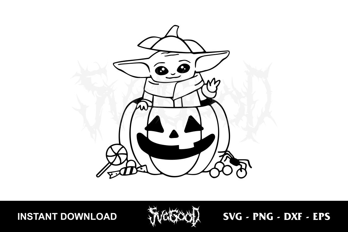 Baby Yoda Halloween SVG Cut File | SVGGOOD