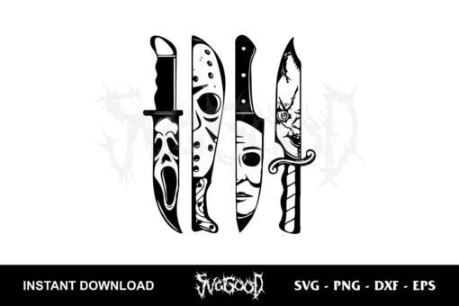 Horror Movie Character in Knives SVG Cricut