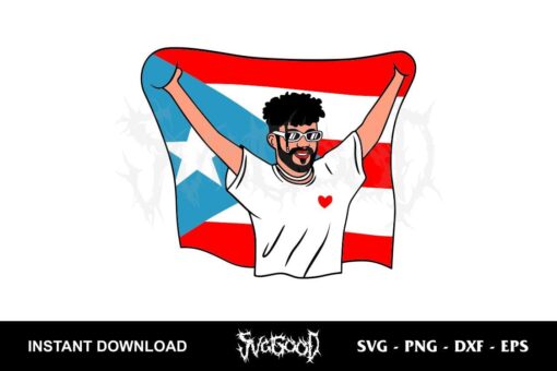 bad bunny puerto rico svg