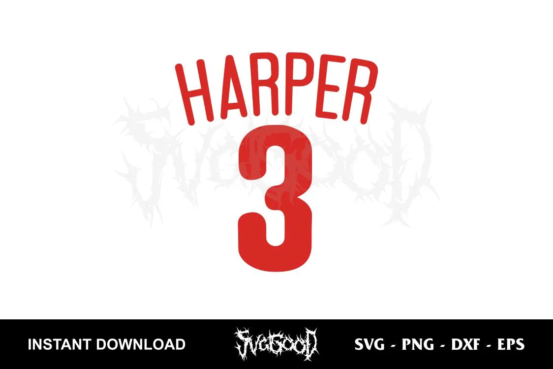 bryce harper 3 jersey svg