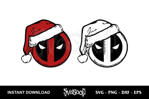 Deadpool With Santa Hat SVG
