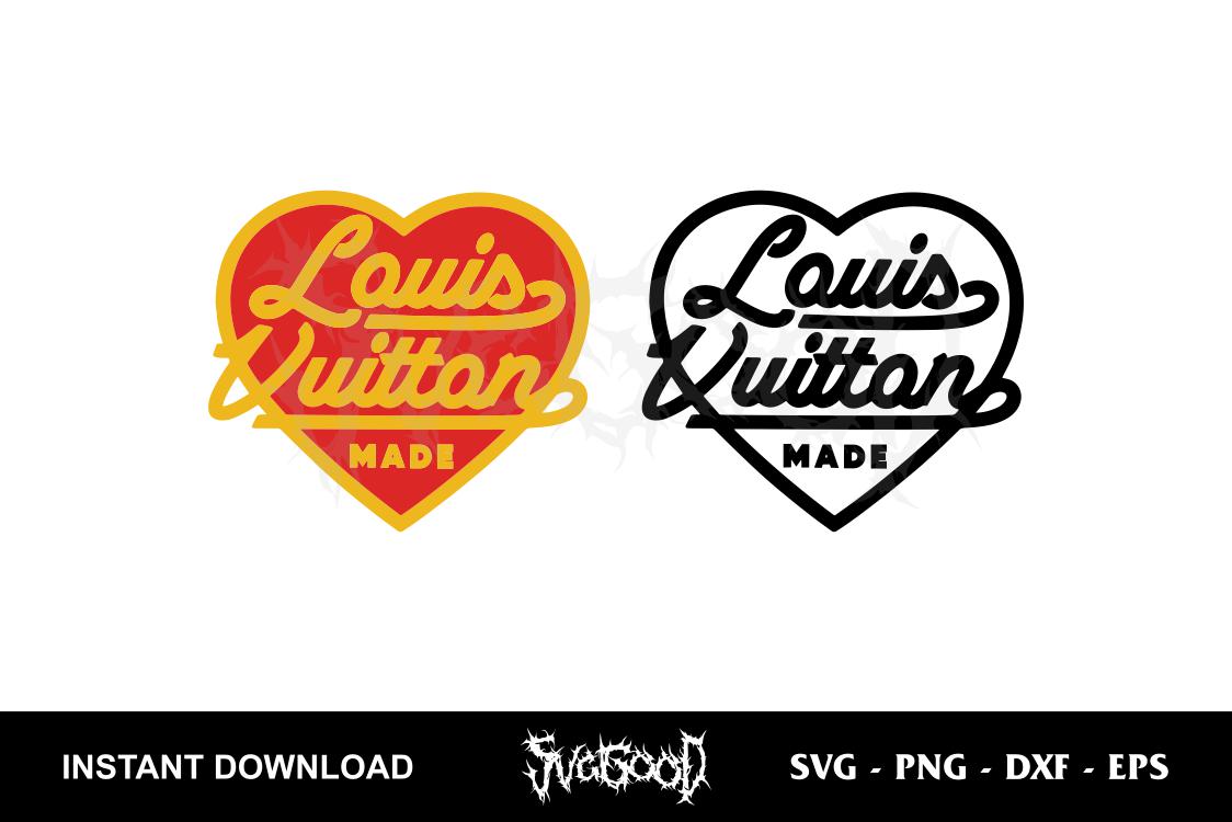 Heart with Louis Vuitton Pattern SVG