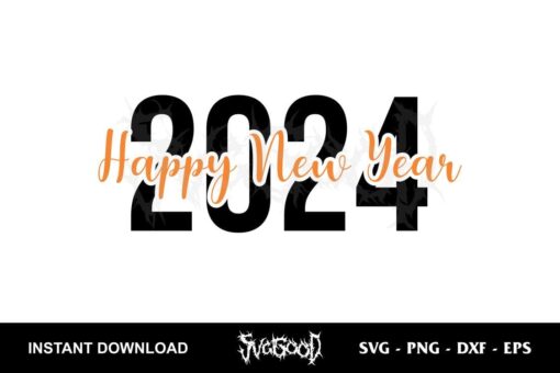 happy new year 2024 svg free