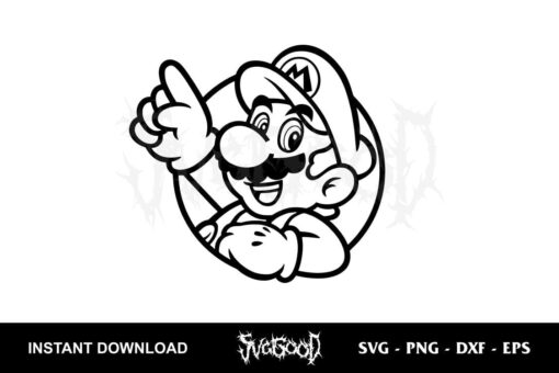 Super Mario Silhouette SVG