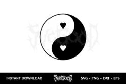 Yin Yang Heart SVG Free