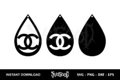 chanel logo earrings svg