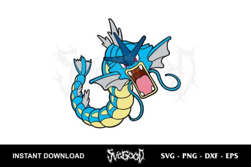 gyarados pokemon svg cut file