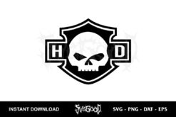 harley davidson logo skull svg