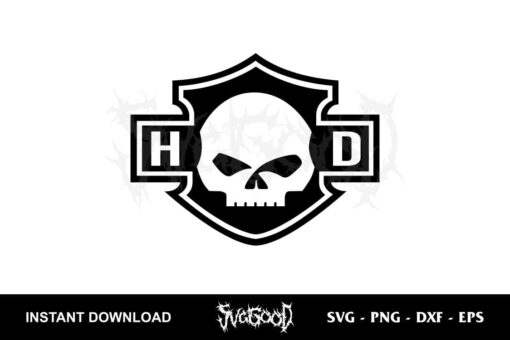 harley davidson logo skull svg