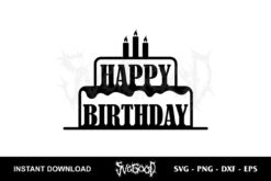 happy birthday cake svg free