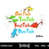 one fish two fish red fish blue fish svg dr seuss svg