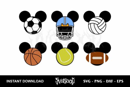 disney mickey mouse sport svg bundle