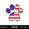 american flag paw print svg