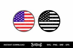 Circle American Flag SVG