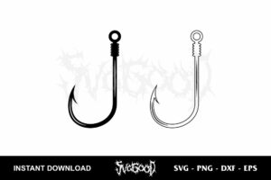 fishing hook svg cut file