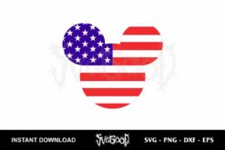 Mickey Head American Flag SVG