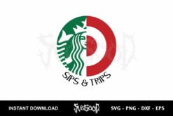 sips and trips starbucks svg