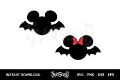 Mickey Minnie Bat Halloween SVG