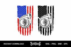 Turbo Charger American Flag SVG