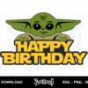 baby yoda birthday cake topper svg