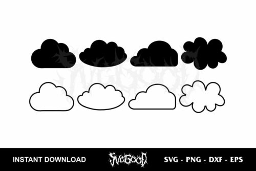 cloud silhouette svg bundle