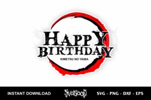 demon slayer birthday cake topper svg