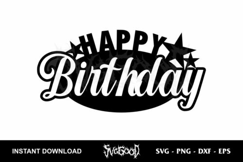 happy birthday svg cut file