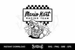 mario kart racing team outline svg cricut