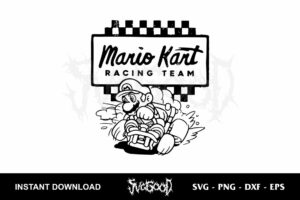 mario kart racing team outline svg cricut