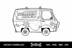 Scooby Doo The Mystery Machine Outline SVG