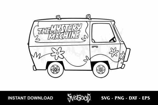 Scooby Doo The Mystery Machine Outline SVG