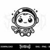 Cute Baby Astronaut SVG Cut File