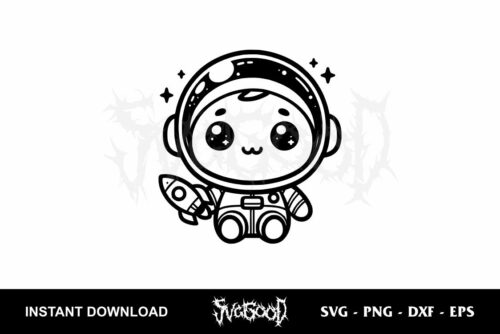 Cute Baby Astronaut SVG Cut File