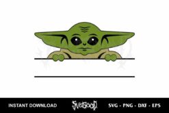 Baby Yoda Monogram SVG