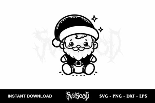 cute santa clause svg cut file