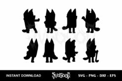 bluey silhouette svg bundle