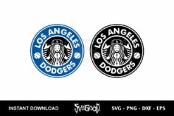 los angeles dodgers starbucks svg cricut