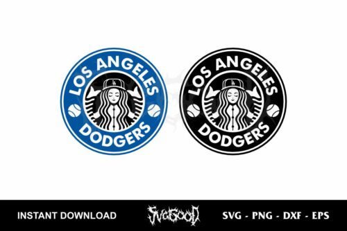 los angeles dodgers starbucks svg cricut