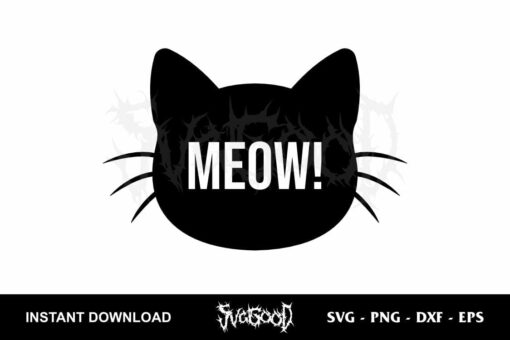 meow cat svg cricut