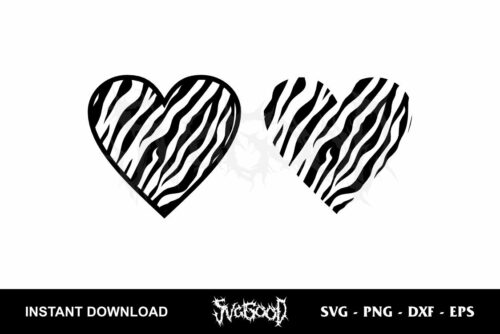 zebra print heart svg