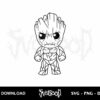 baby groot angry outline svg